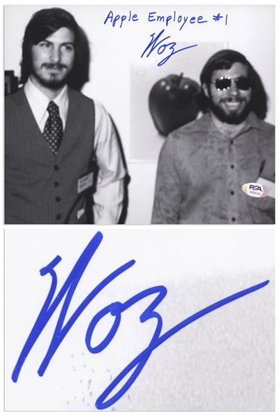Steve Wozniak Signed 10'' x 8'' Photo, Writing ''Apple Employee #1'' -- With PSA/DNA COA